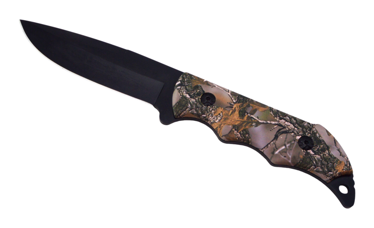 Couteau de chasse à lame fixe Yukon Gear avec étui, motif