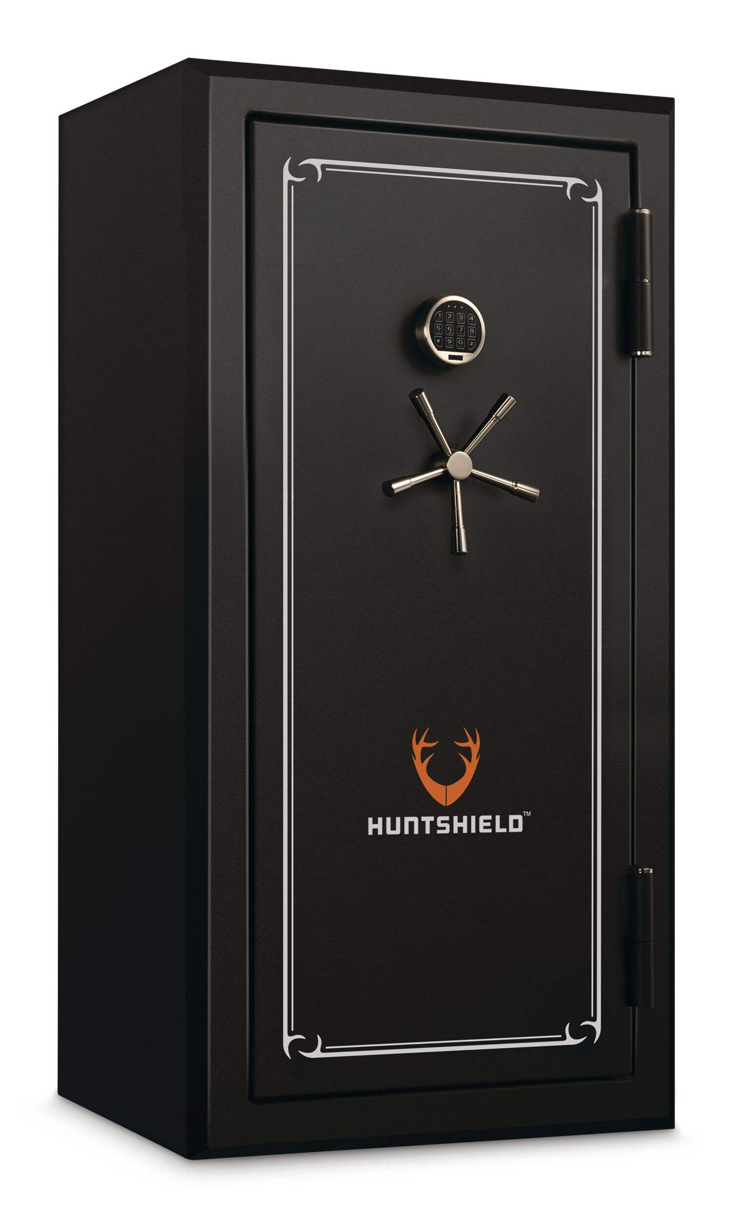 Huntshield 40-Gun Security Cabinet/Safe w/ USB Outlet & LED Light, 29.25 x 25.5 x 59-in Front_Angled_Right