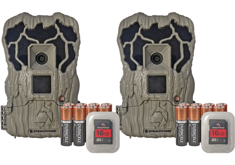 Stealth Cam Trail/Game Camera Combo w/ SD Card & Batteries, 16MP, 2Pk