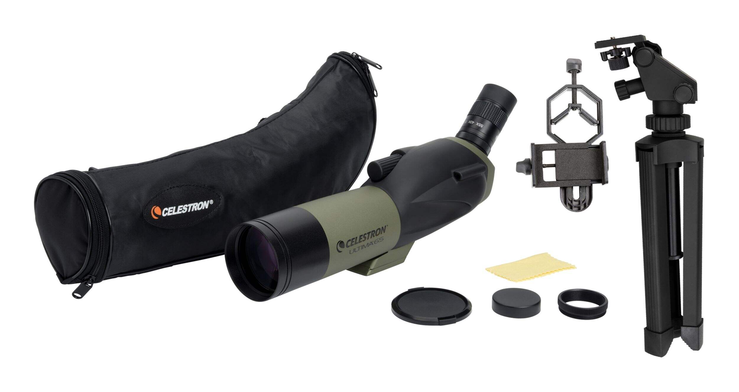 Celestron Ultima 65 Angled Zoom Spotting Scope with Smart Phone Adapter