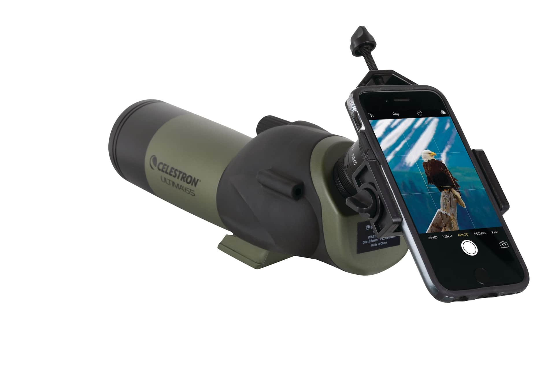 Celestron Ultima 65 Angled Zoom Spotting Scope with Smart Phone