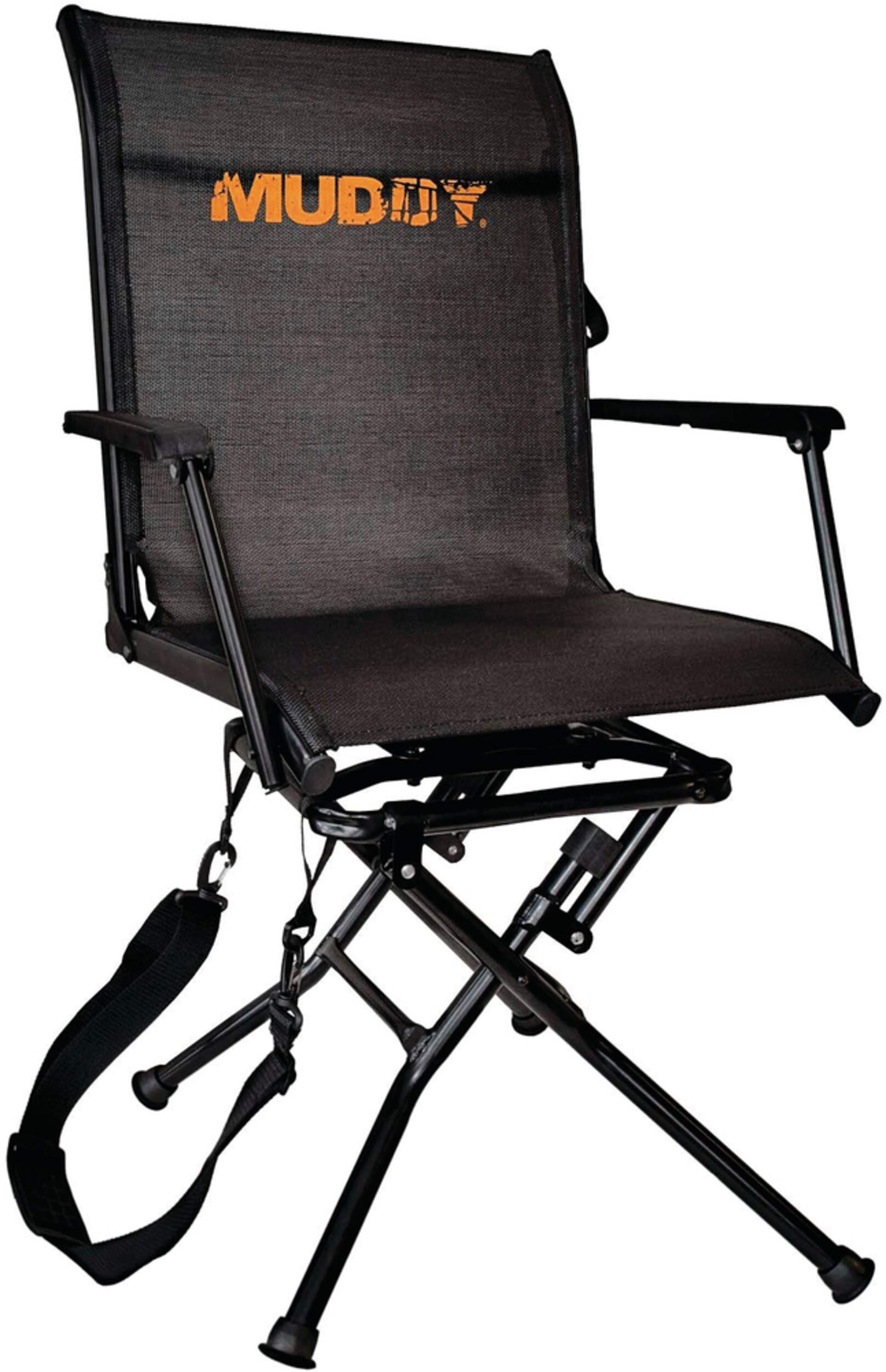 Muddy Portable Folding Swivel Ground Seat/Chair w/ Carry StraP For Hunting Front_Angled_Right