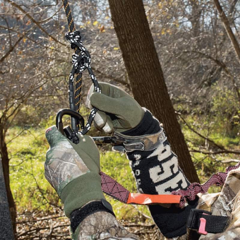 New MUDDY SAFE-LINE fall arrest systemn 30 foot safety line 2 prussic carabiners 