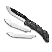 Outdoor Edge Onyx™ EDC Folding Pocket Knife with Replaceable Blades & Pocket Clip, Black, 3.5-in Front_Flat