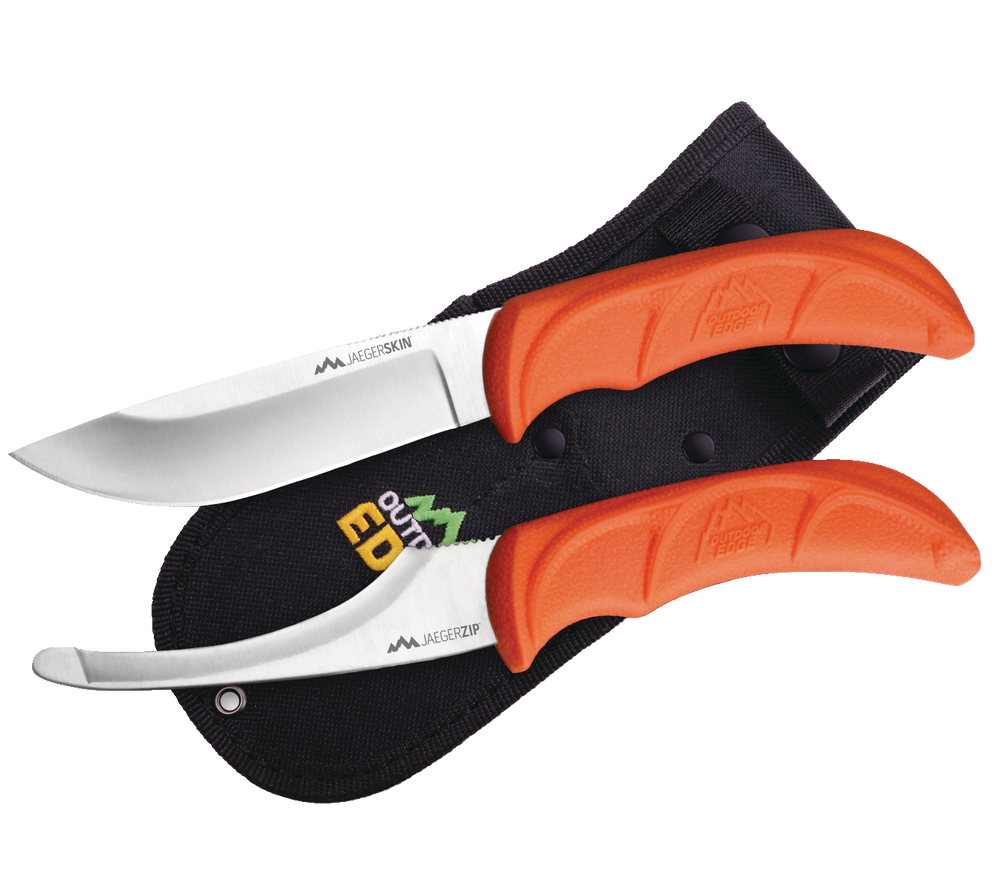 Outdoor Edge JaegerPair Skinner & Gutting Hunting Knife Combo w/ Belt