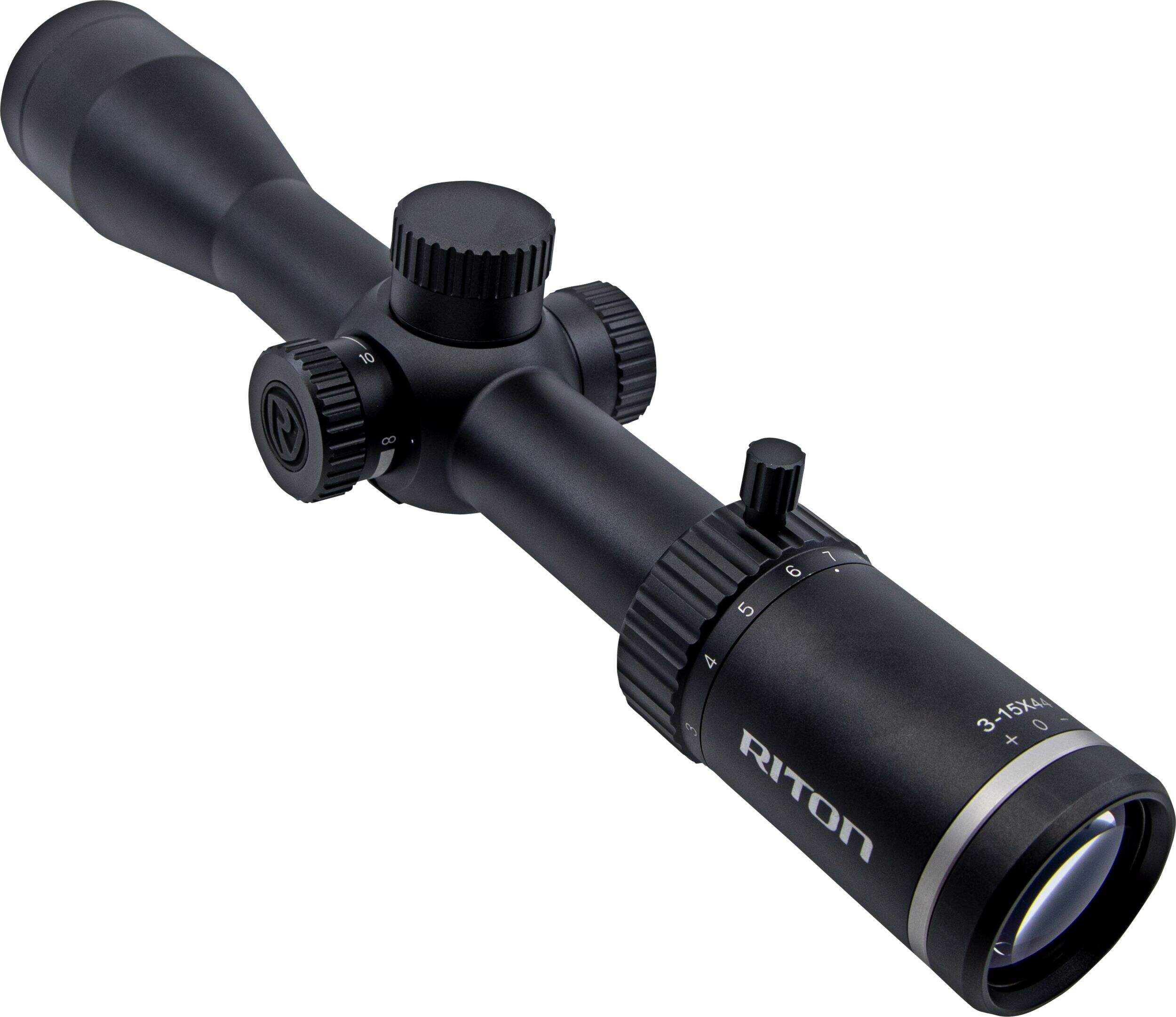 Riton Primal 3 Rifle Scope Front_Three_Fourths_Angled_Right