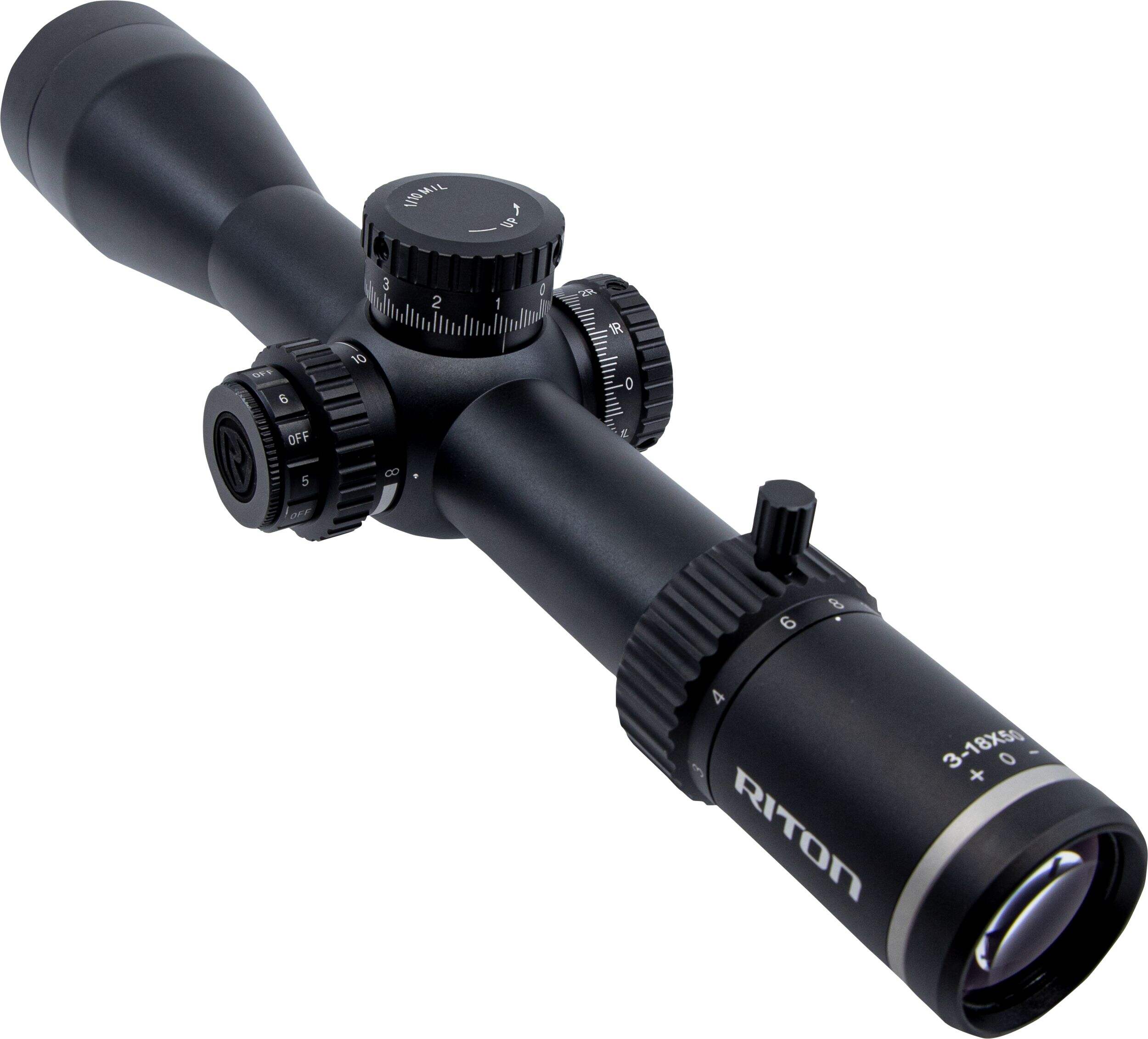 Riton 3 Rifle Scope, 18-in Front_Angled_Right