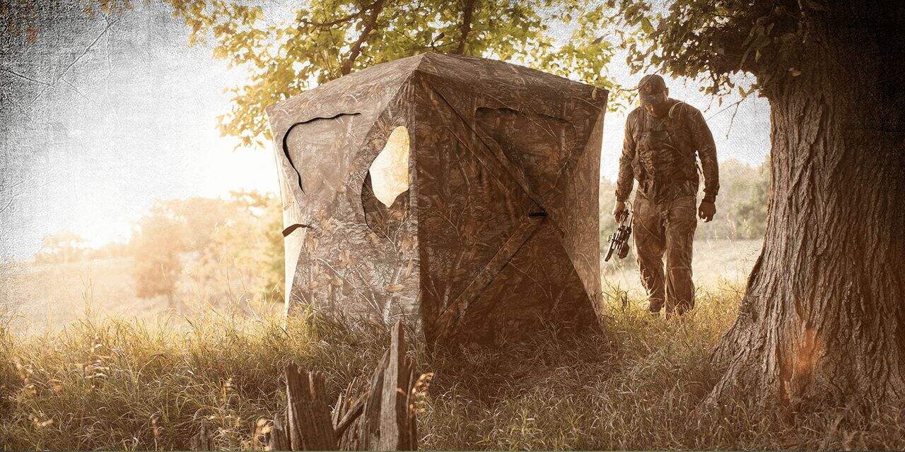 AmeristeP Silent Brickhouse Fire Resistant Ground Hunting Blind