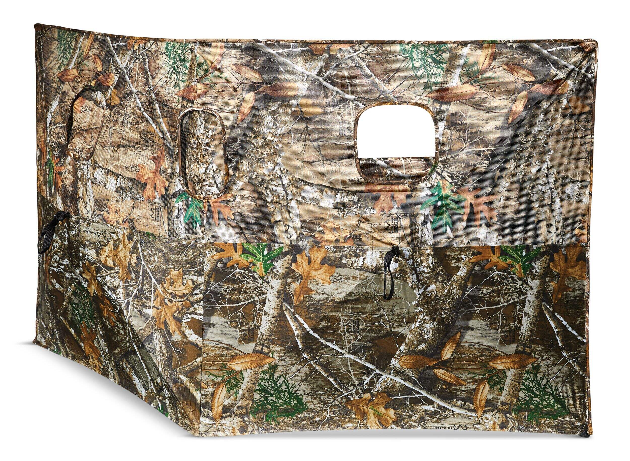 Huntshield 2-Sided Hub See-Through Mesh Hunting Blind Front_Three_Fourths_Angled_Left