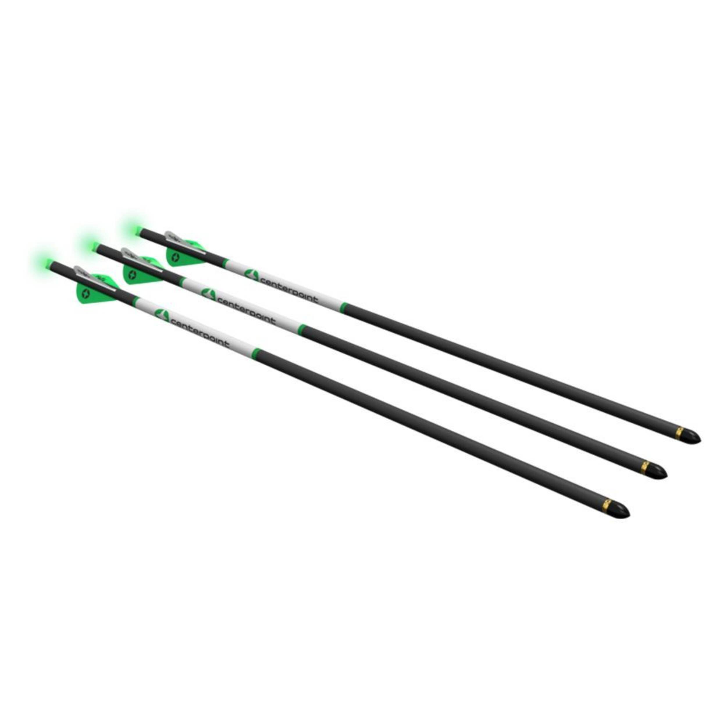 Crosman CenterPoint Crossbow Arrows with Green Lighted Nock, 3-Pk Front_Angled_Right