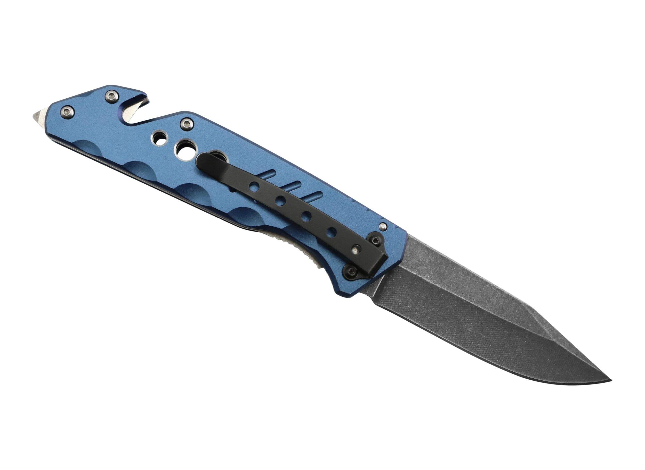 Couteau pliant de sauvetage de Yukon Gear Front_Three_Fourths_Angled_Right