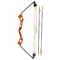 Bear Archery Apprentice Youth Kids' Archery Set w/Arrows & Arrow Rest, Floro Orange, Ages 4+ Side_Left
