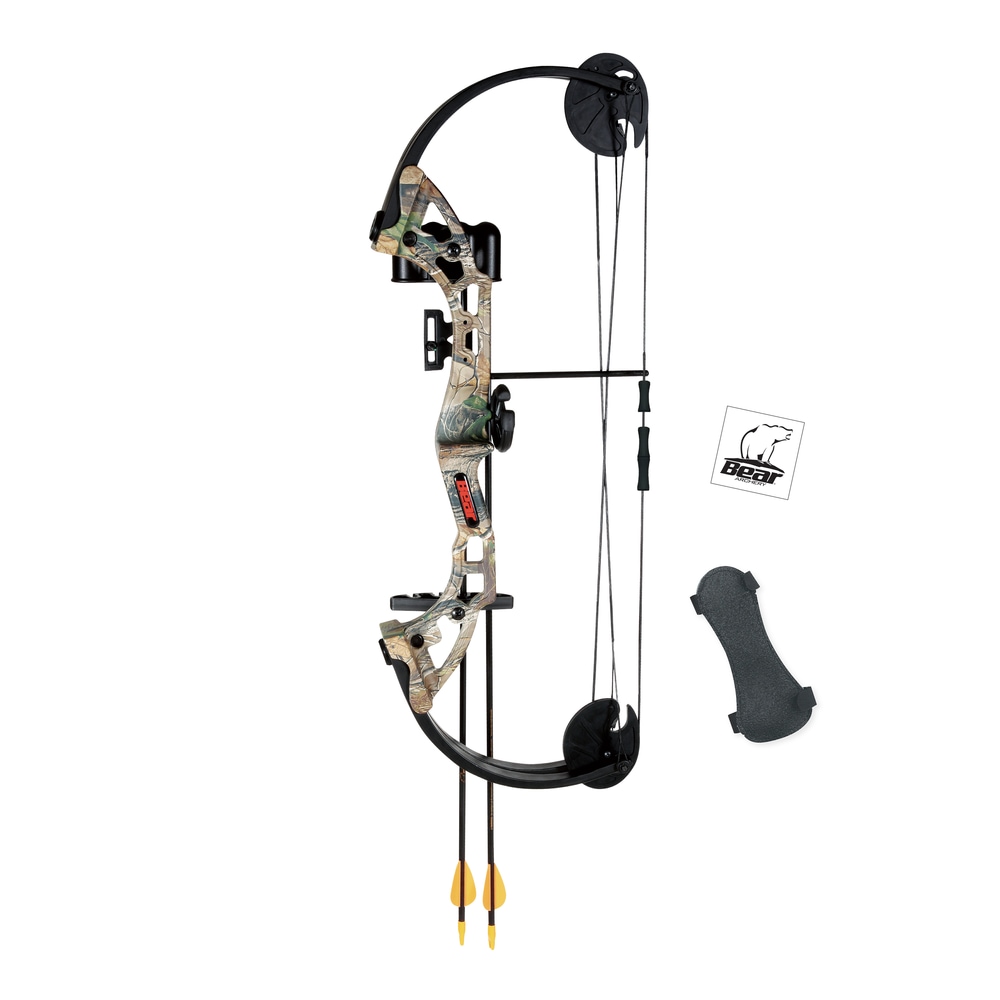 Arc à poulies pour jeunes Bear Archery Warrior, 24 à 29 lb, camouflage