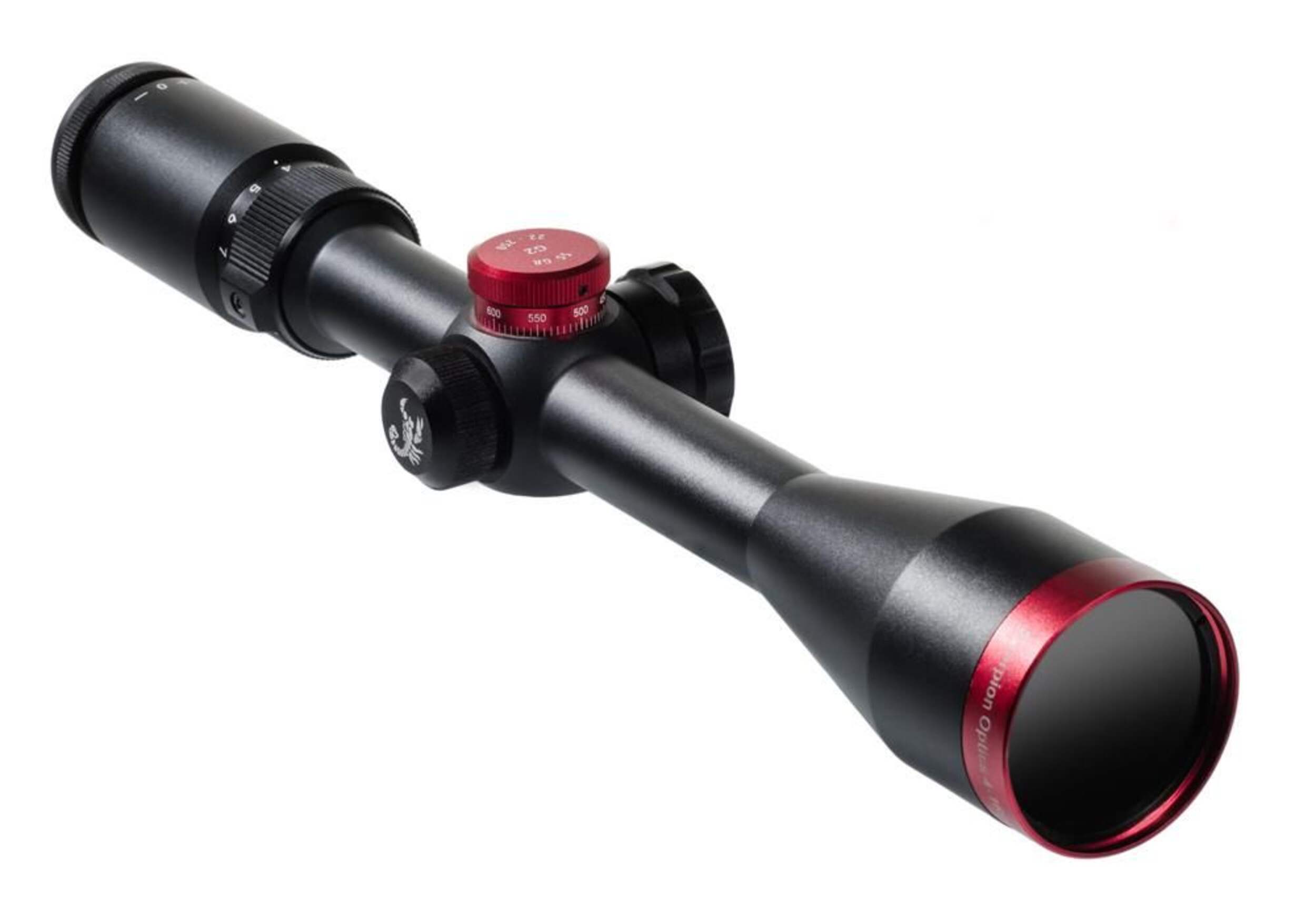 Scorpion Optics G2 Red Hot Varmint Series Rifle Scope, 4-16x44mm Front_Three_Fourths_Angled_Right