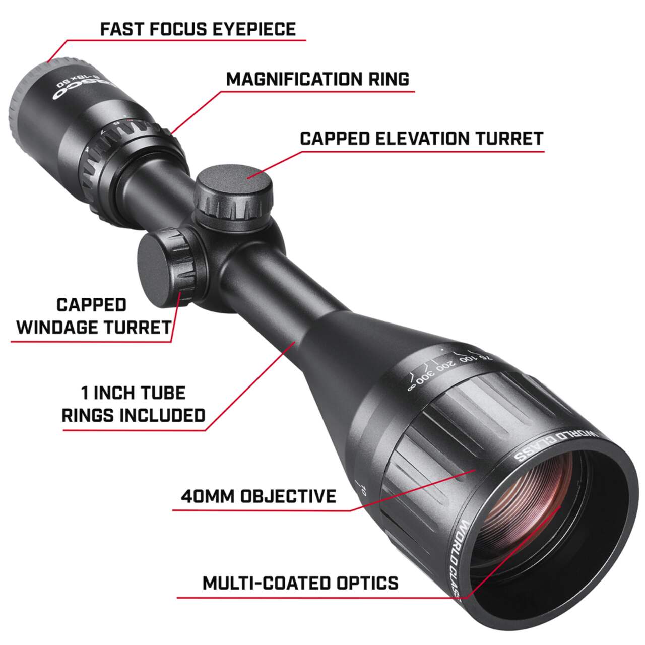 Tasco World Class Black Riflescope 30 30 with Rings Hang Box 4