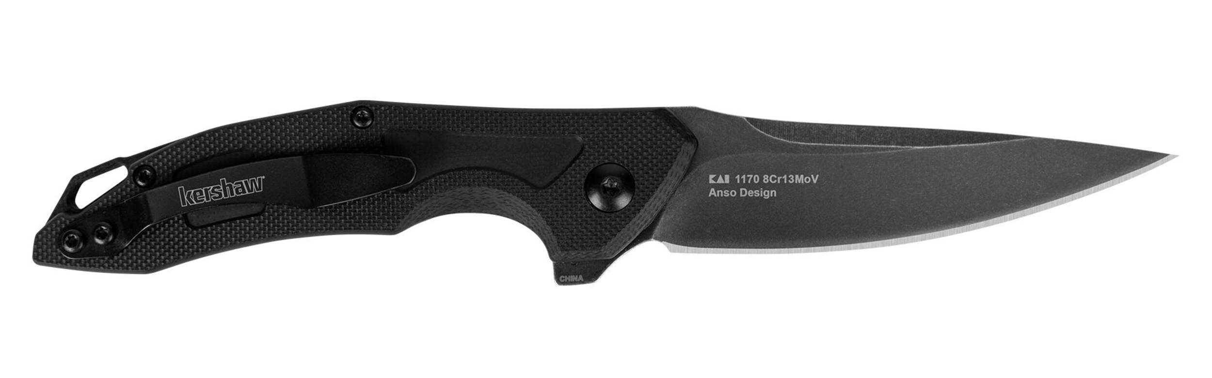 Kershaw Method Folding Flipper Knife with Clip, Boxed, Steel, 3-in, Black Side_Right