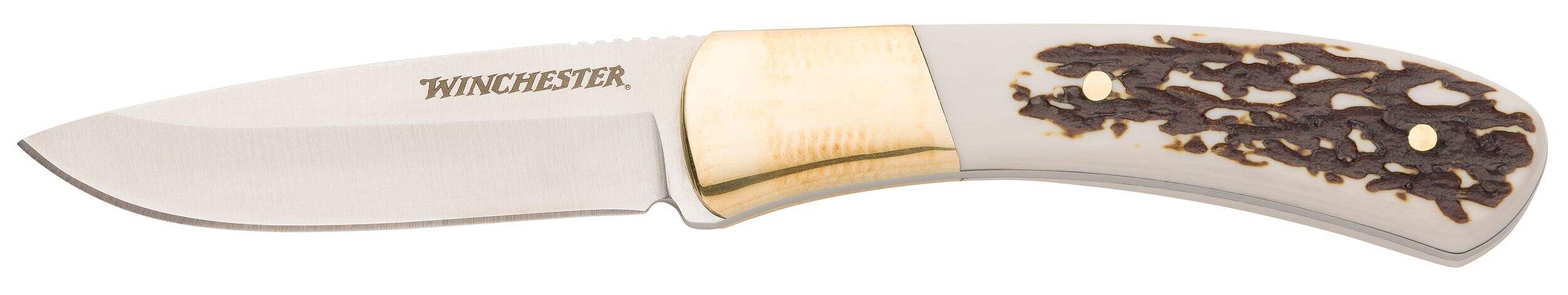 Winchester Fixed Blade Stag Bone Knife with Sheath, 7-in Side_Left