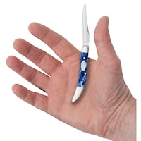 Couteau fin Case SparXX Blue Kirinite Texas petit avec longue lame pliante Front_Flat