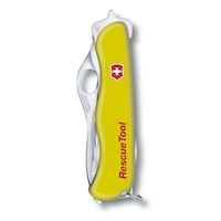 Victorinox StayGlow Rescue Tool Swiss Army Knife Multi-Tool with Pouch, Yellow Front_Flat