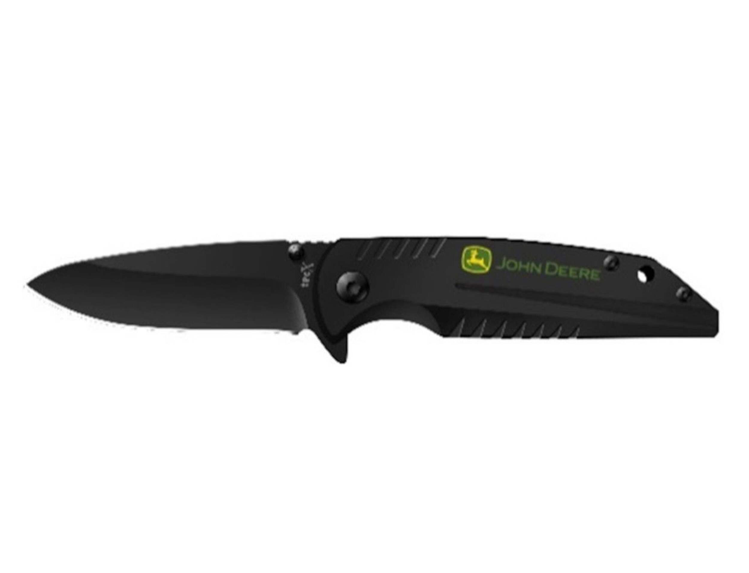 John Deere Knife Tin Gift Set with Bonus Sharpener Side_Left