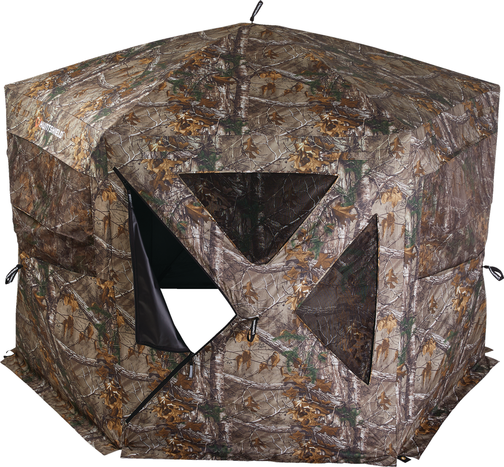 Huntshield Mega Ground Portable Hunting Camo Blind, Realtree Camo