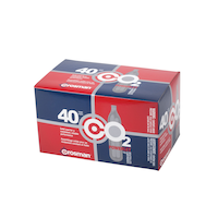 Cartouches de CO2 12 g Crosman Powerlet pour utilisation avec les pistolets à gaz comprimé, ajustement parfait, paq. 40 Front_Angled_Left