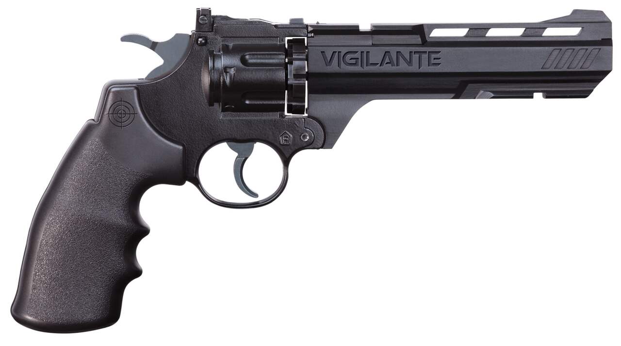 Pistolet à air comprimé CO2 Crosman Vigilante 357 pour plombs et balles BB,  double action, semi-automatique