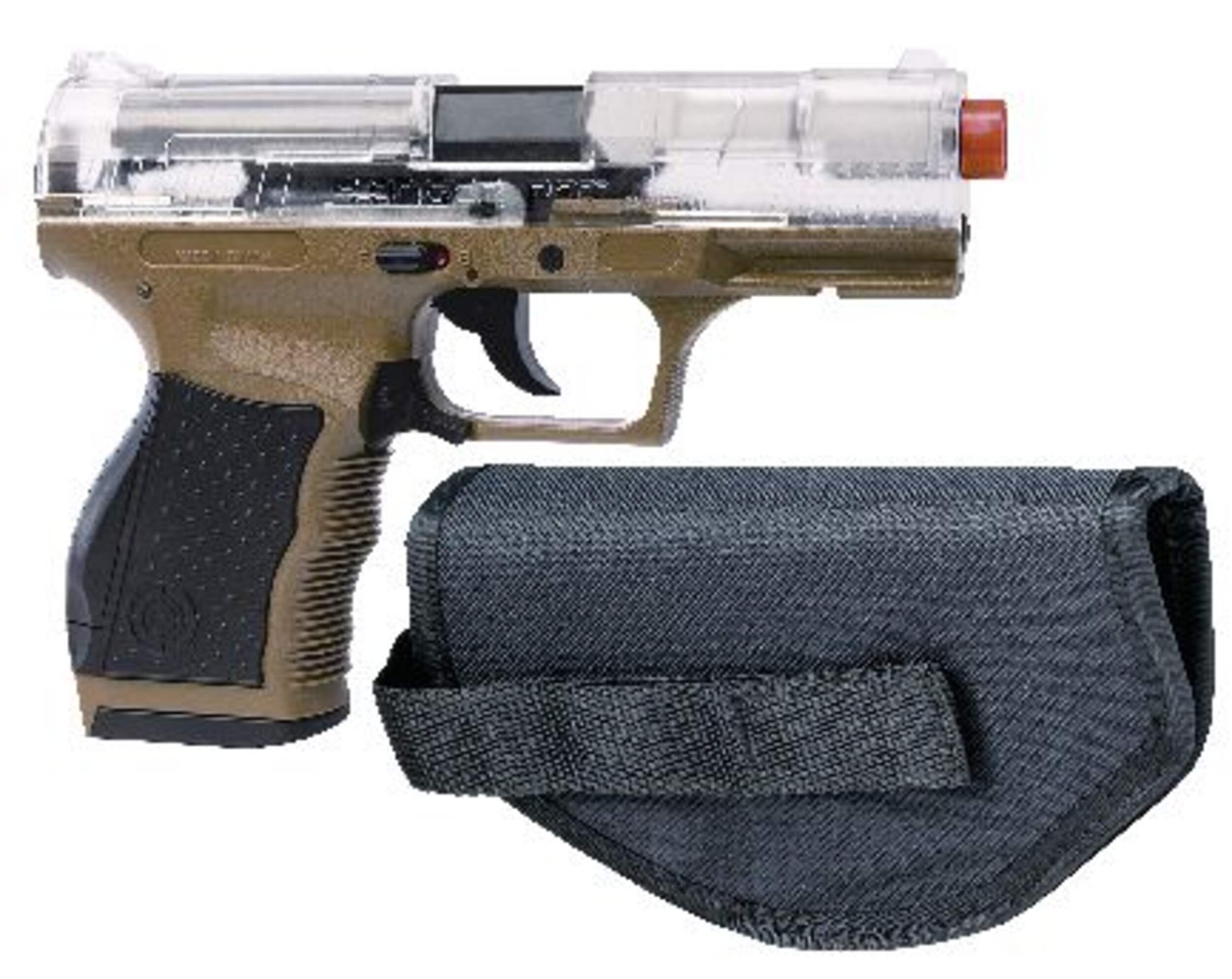 Crosman® P9 Spring Powered Airsoft Pistol with 15-round Magazine, Holster Included Front_Angled_Right