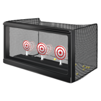 Cibles de fusil à air comprimé à réinitialisation automatique Crosman avec piège amovible en filet, usage intérieur Front_Angled_Left