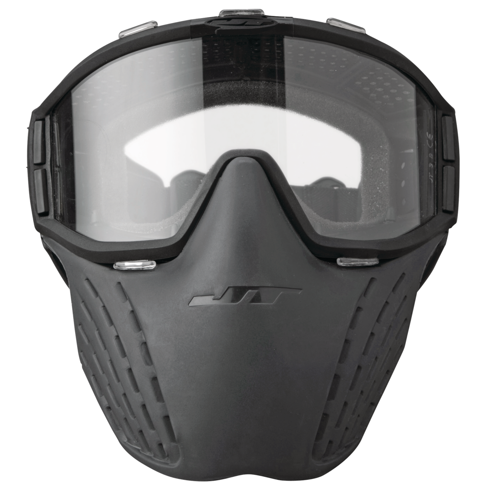 JT Delta 2 Faceguard Airsoft Mask with Hard Earpiece for Protection, Black