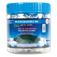 Soft Air 6mm, 0.2-g Biodegradable BB Ammunition for Air Soft Guns, 2100-ct, White Front_Flat