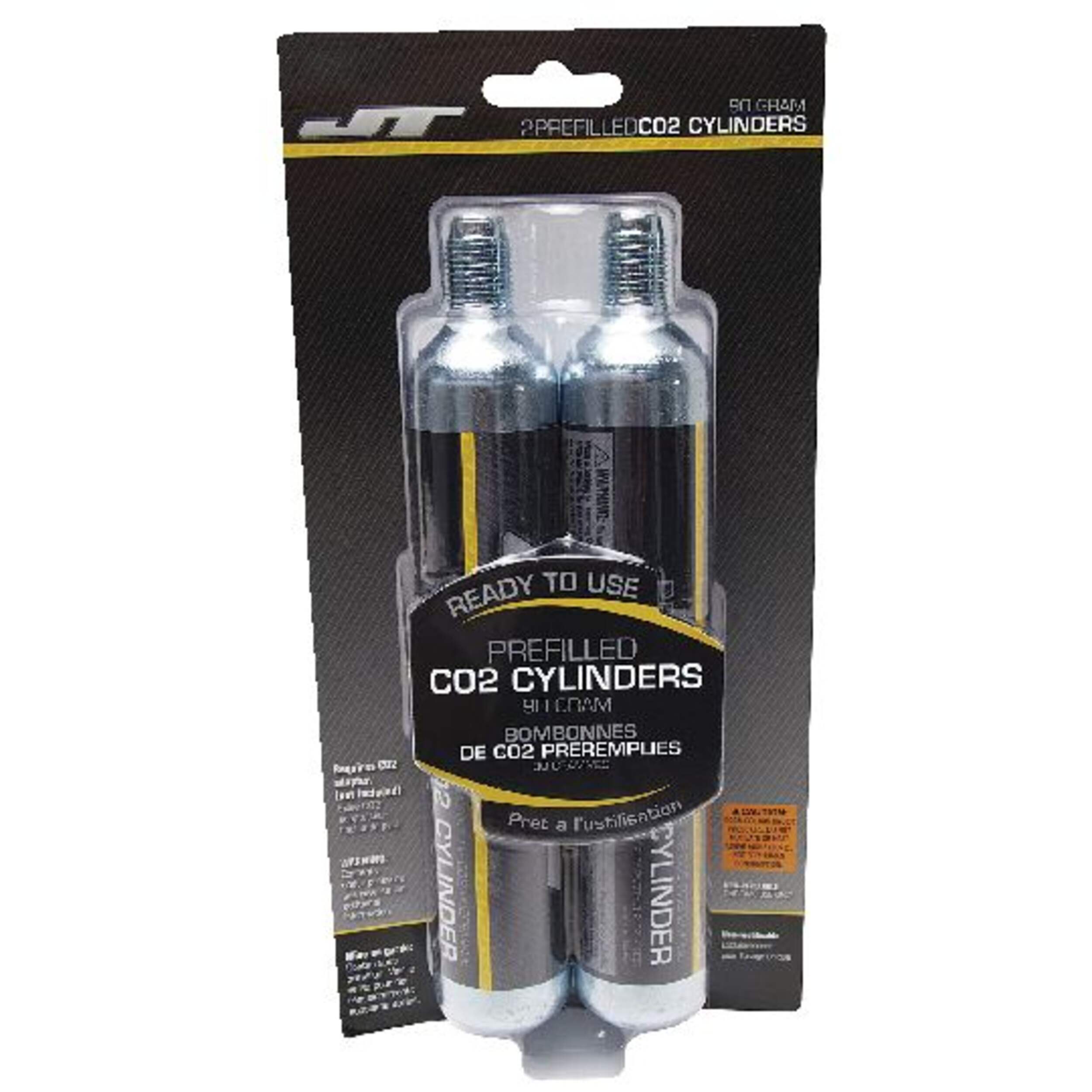 JT Prefilled Ready to Use CO2 Cartridges for Paintball, 90-g, 2-pk Front_Flat