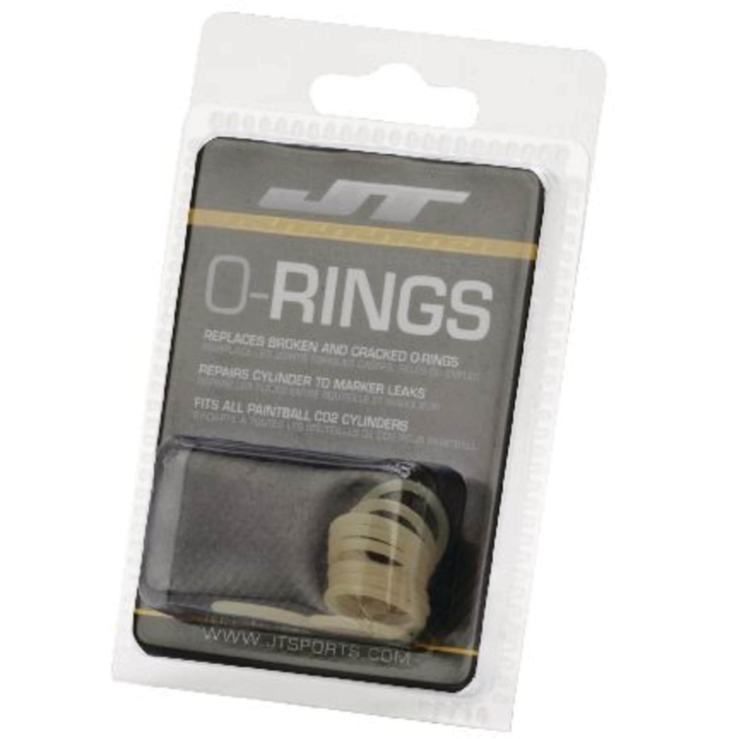 JT Replacement O-Rings for CO2 Paintball Cylinders, Fit Most Tippman Markers, 10-pk Front_Angled_Left