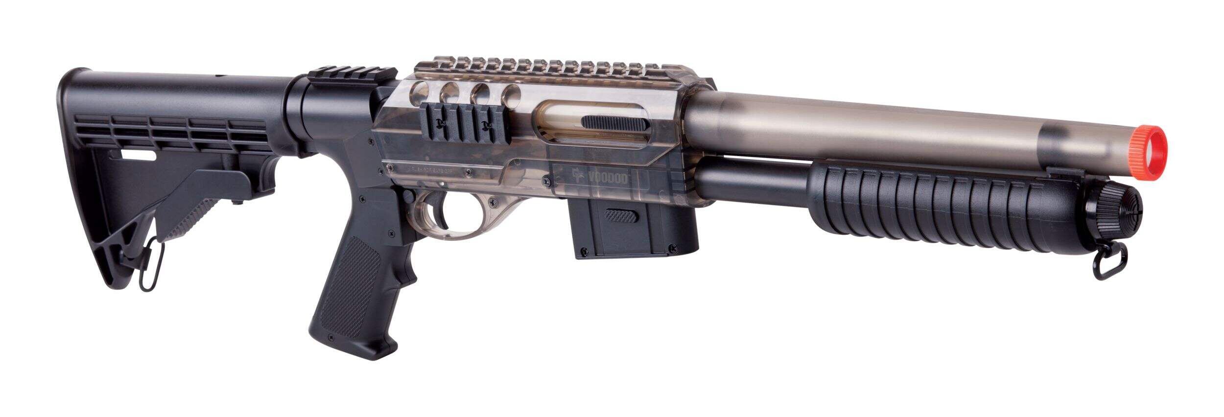 Crosman Voodoo Spring Powered Shotgun, .12g BB up to 390 FPS, GFB Velocity up to 130 fps Front_Angled_Right
