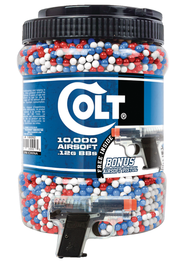 Ultrasonic Airsoft BBs with Colt .25 Airsoft Pistol, .12g, 10000ct