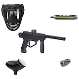 JT Stealth Paintball Marker Kit with Semi-Automatic Marker, Goggles, Cartridge, Adapter Composite_or_Mixed