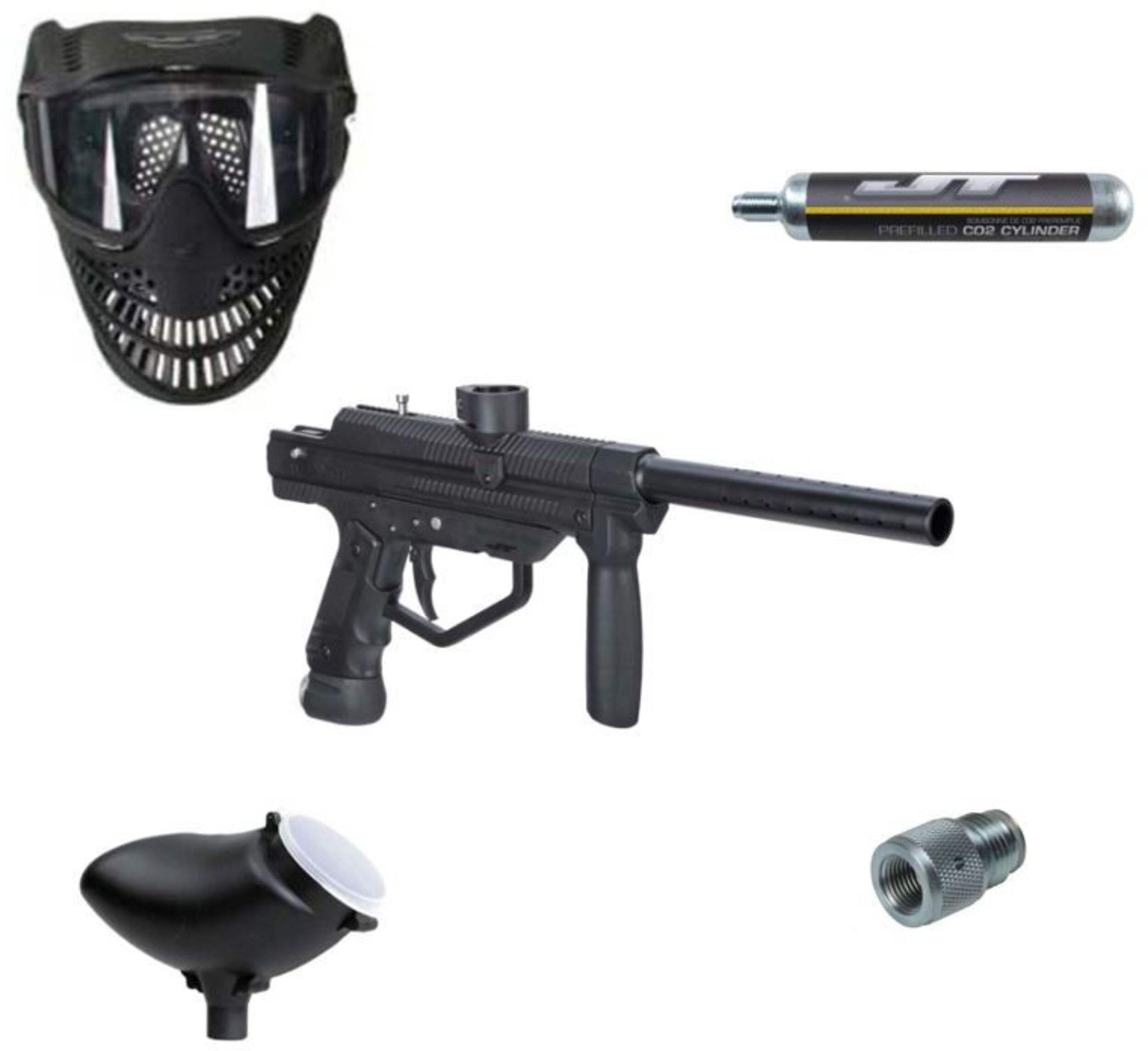 JT Stealth Paintball Marker Kit with Semi-Automatic Marker, Goggles, Cartridge, Adapter Composite_or_Mixed