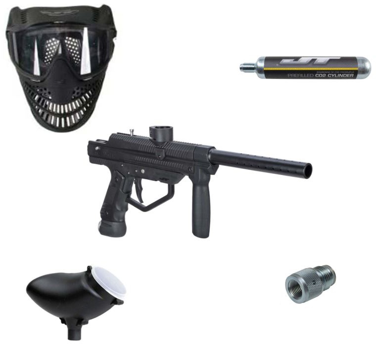 JT Stealth Paintball Market Kit with SemiAutomatic Marker, Goggles