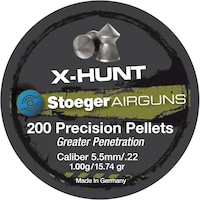 Stoeger 555032 X-Hunt .22 Clam Pack 200 Precision Pellets Overhead_Flat