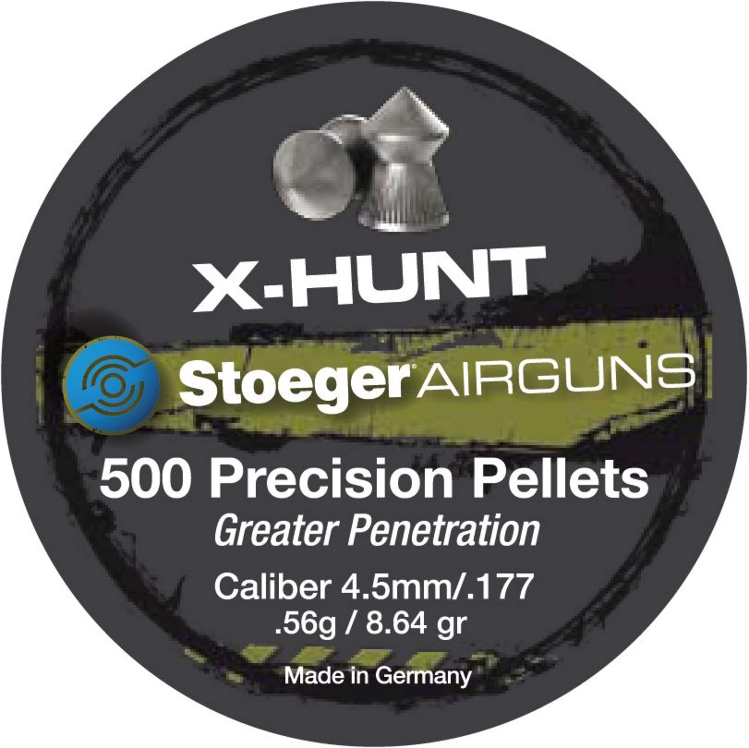 Stoeger 545035 X-Hunt .177 Clam Pack 500 Precision Pellets Overhead_Flat