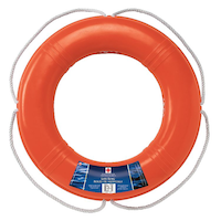 Dock Edge Dolphin™ Life Ring Buoy, Orange, 24-in (61 cm) Front_Flat