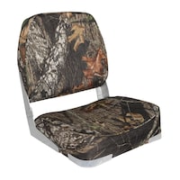 Leopard Low-Back Folding Fishing Camo Polyester Boat Seat, 19-in H x 16-in W x 14-in D Front_Three_Fourths_Angled_Right