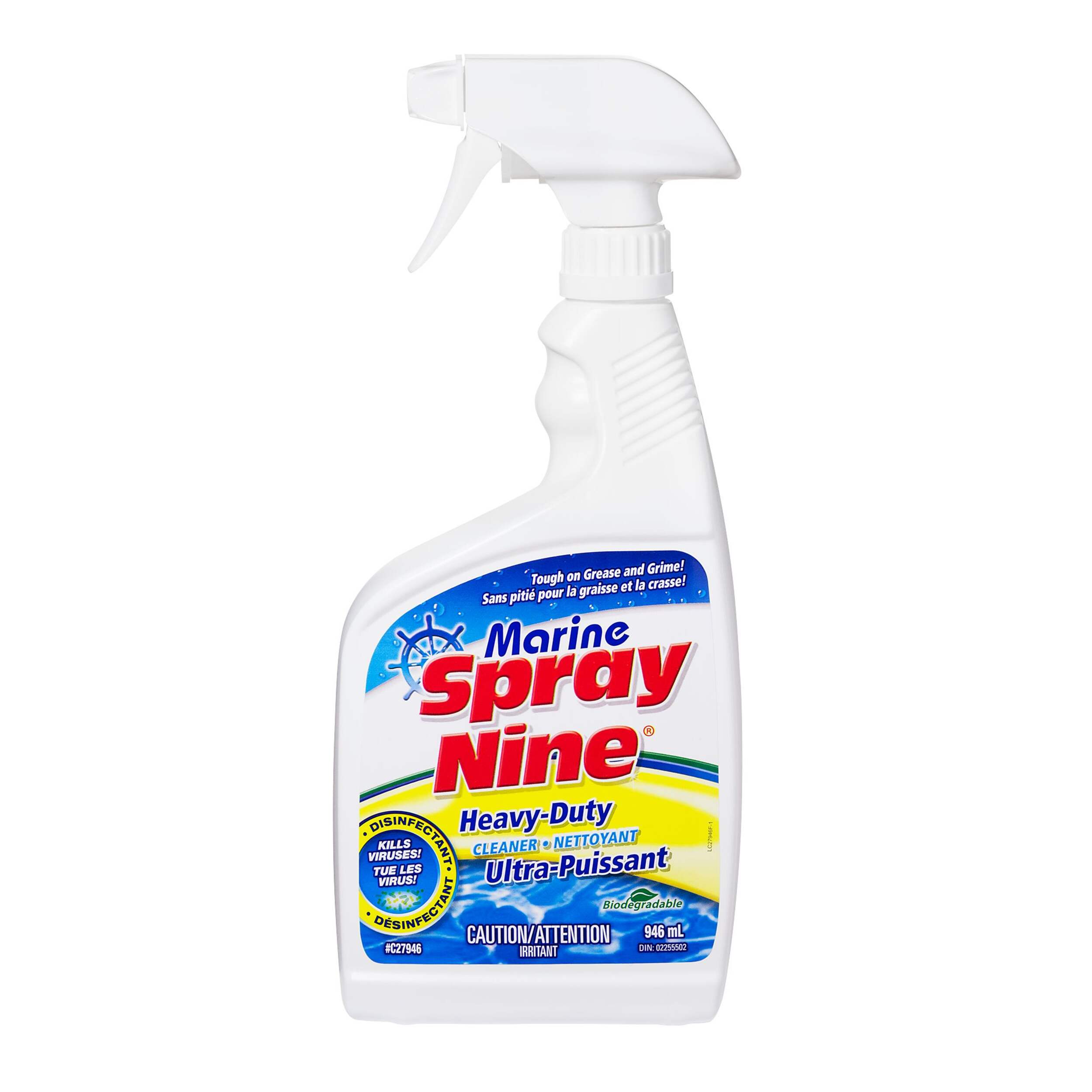 Spray Nine® Marine Heavy-Duty Cleaner/Disinfectant, 946ml Bottle Front_Flat