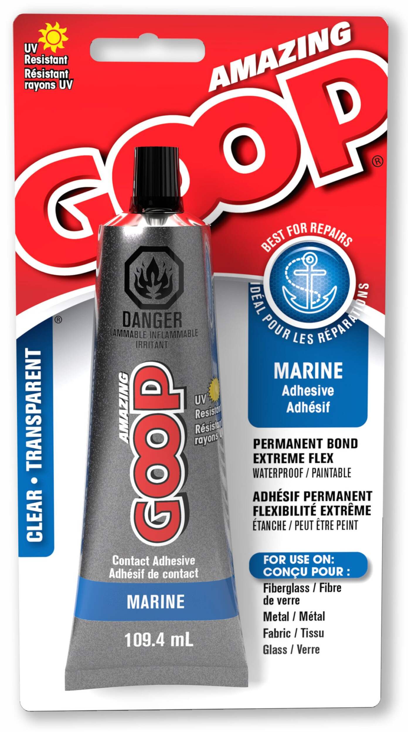 Amazing Goop Marine All-Purpose Adhesive & Sealant, Clear, 109.4-mL Front_Flat