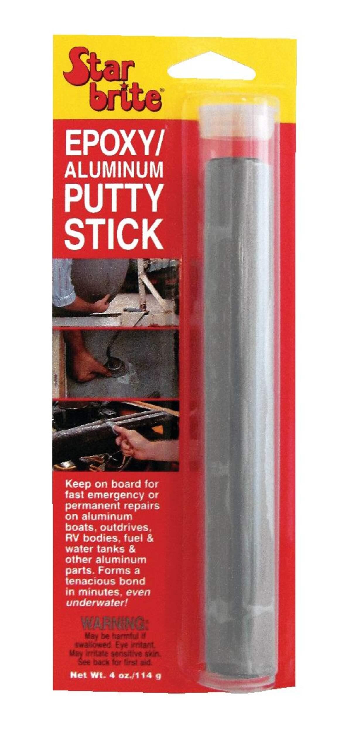 Star Brite Epoxy Aluminum Putty Stick, for Emergency & Permanent Repairs, 113-g Front_Flat