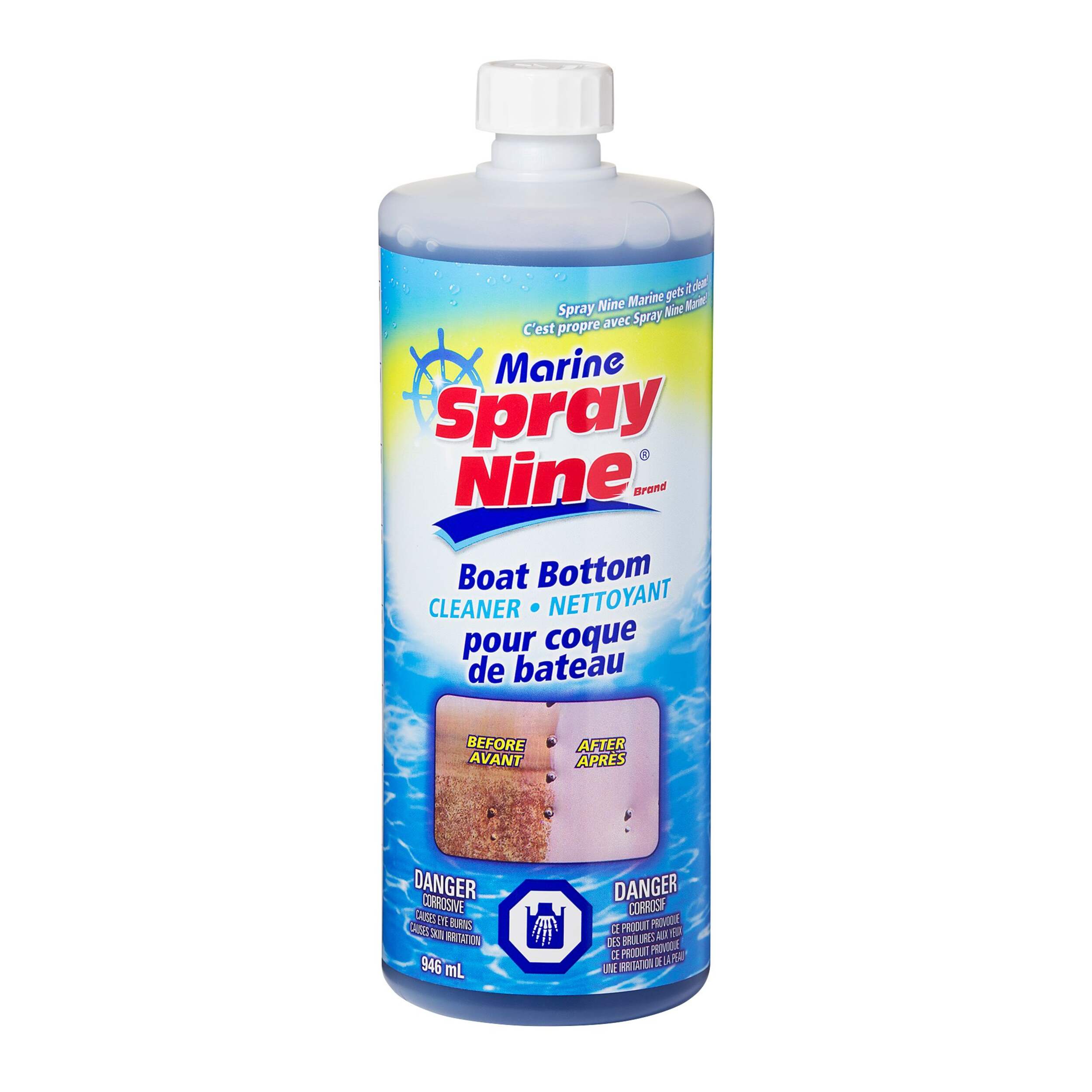 Nettoyant pour coque de bateau Spray Nine Marine, 946 mL Front_Flat