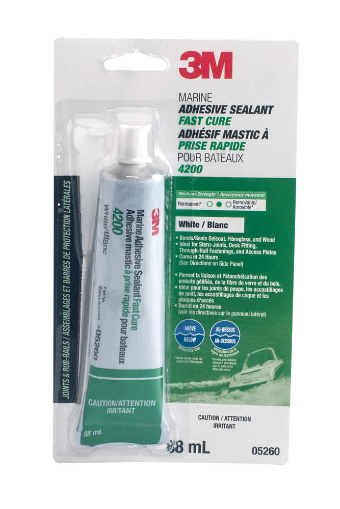 3M Marine Adhesive Sealant Fast Cure, 4200, White, 88ml Canadian Tire