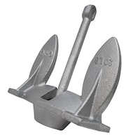 Leopard Cast Iron Navy Anchor, Grey, Assorted Sizes Front_Three_Fourths_Angled_Left