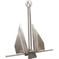 Leopard No-Snag #5 Heavy-Duty Hot Dip Galvanized Steel Grapnel Anchor, 4-lb
