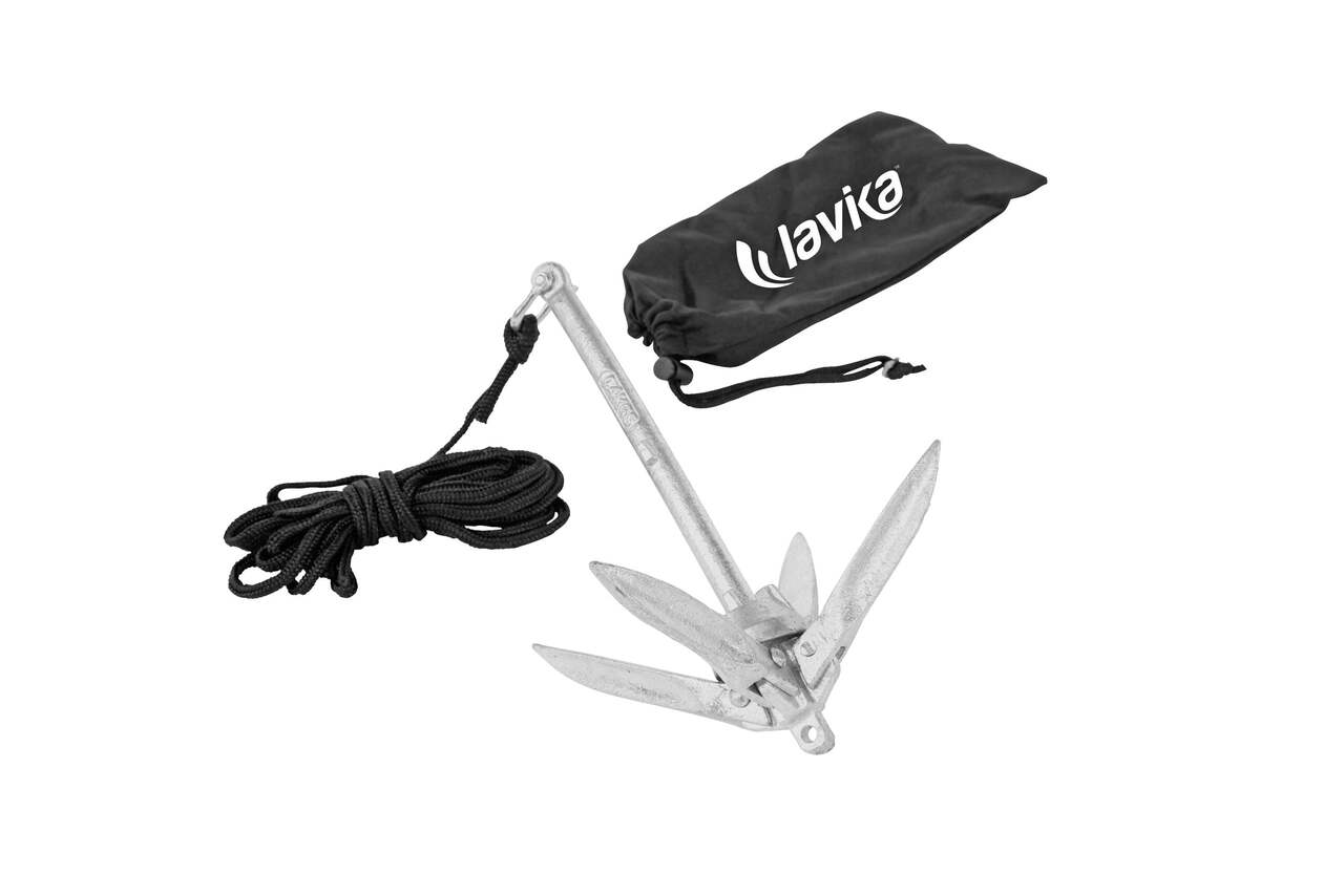 Kayak Anchor, 3.5lbs Folding Grappling Galvanized Anchor Kit